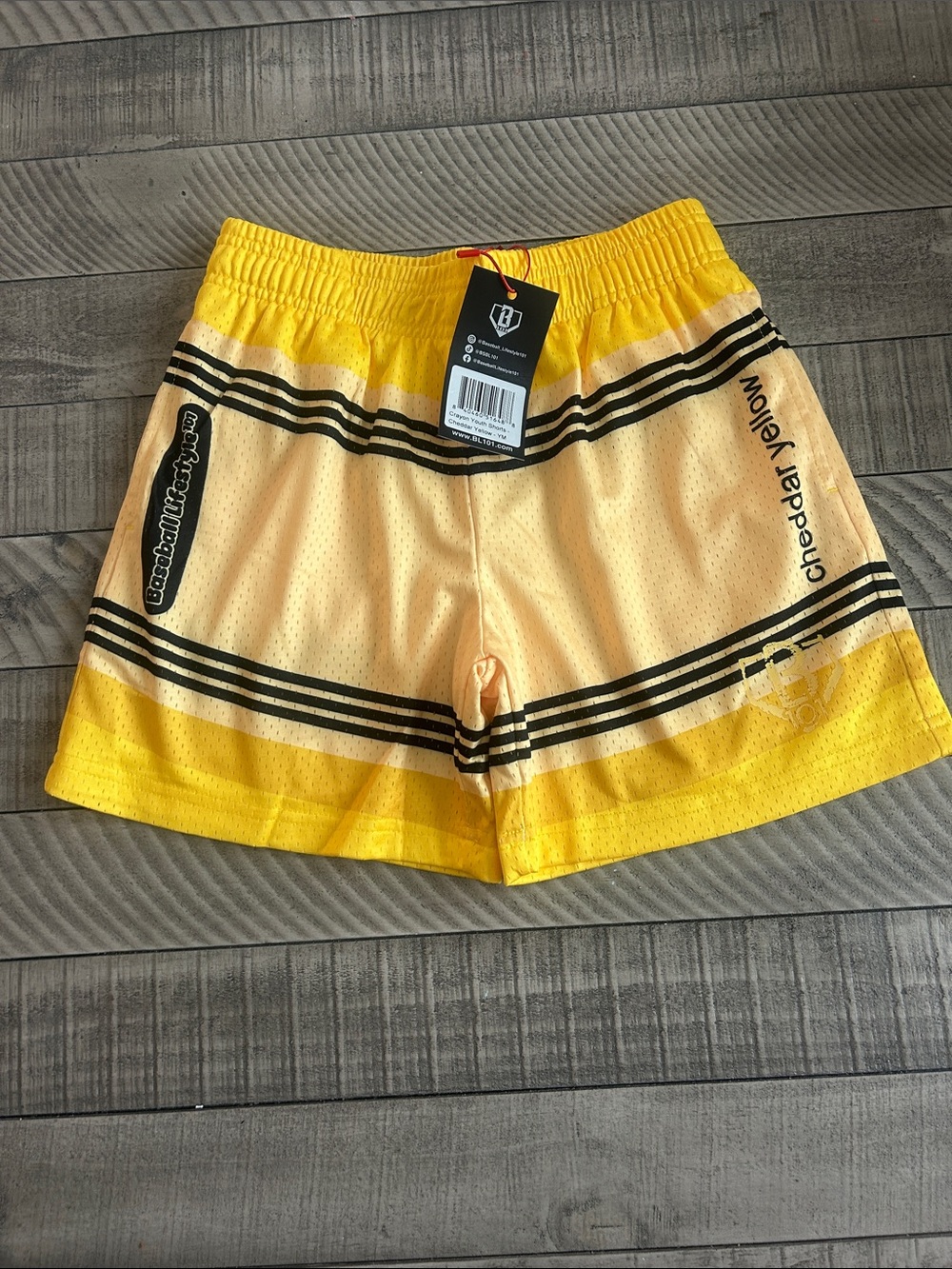 Cheddar Yellow Striped Athletic Shorts